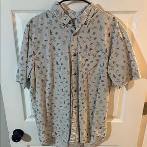 Magellan Outdoors Beige Cactus Print Shirt